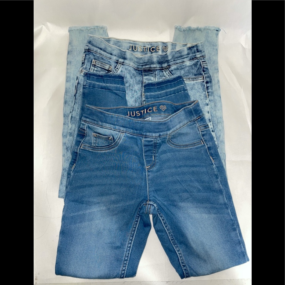 LOT OF 2 JUSTICE Girls Skinny Jeans Size 10